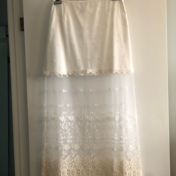 Escada Vintage 90s Escada Maxi Lace Overlay Mini Skirt - Picture 11 of 14